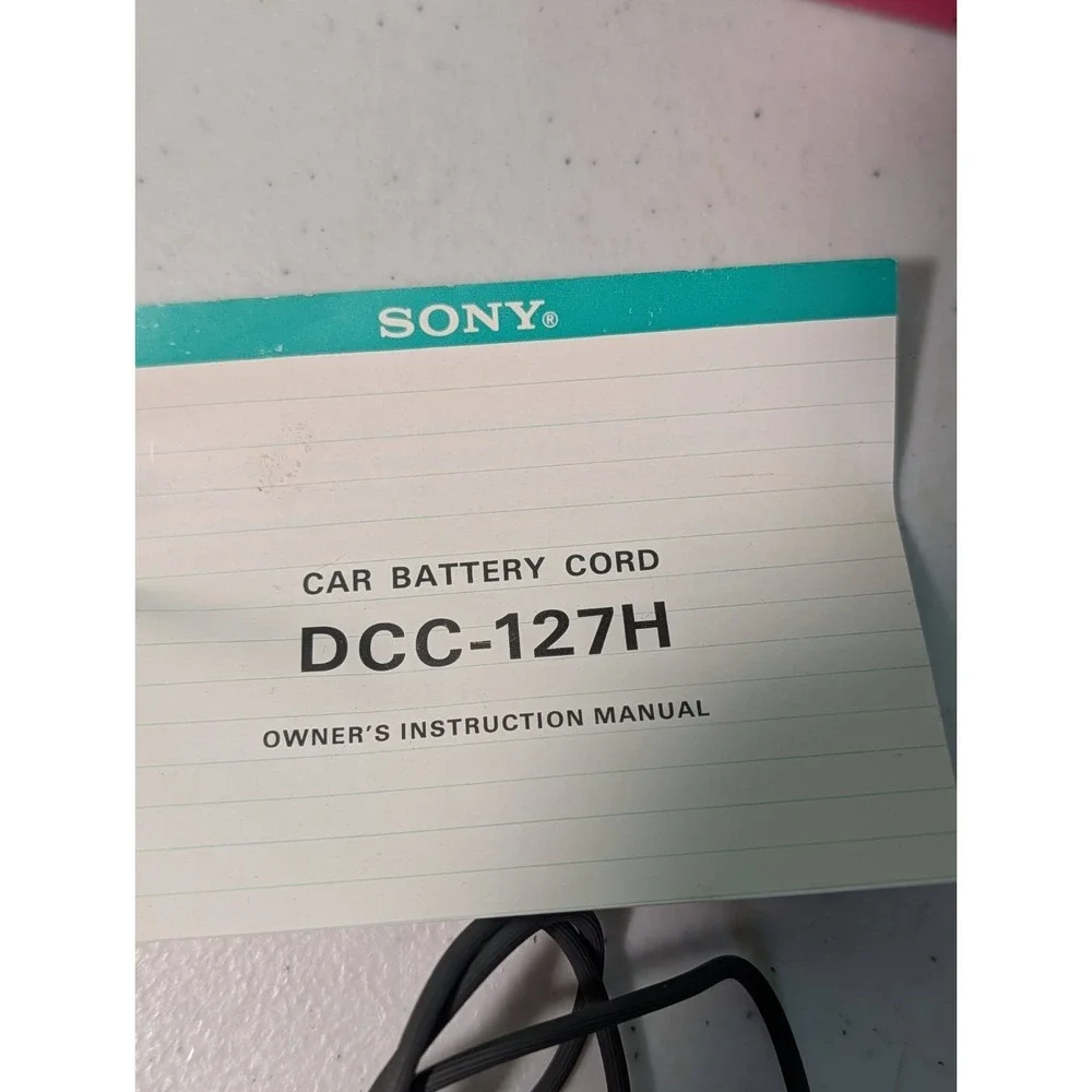 Sony Car Battery Cord W Stabilizer DCC-127H Origianl Box And Instruction Manual